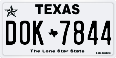 TX license plate DOK7844