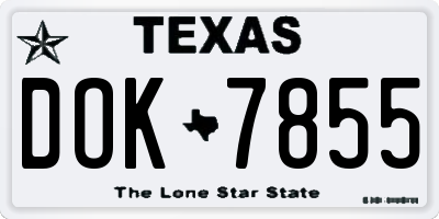 TX license plate DOK7855