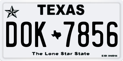 TX license plate DOK7856