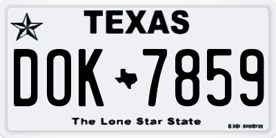 TX license plate DOK7859