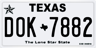 TX license plate DOK7882