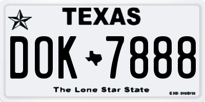TX license plate DOK7888