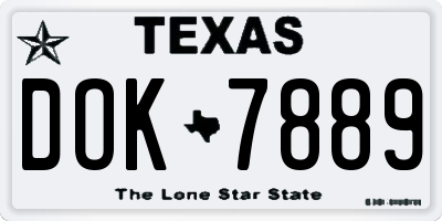 TX license plate DOK7889
