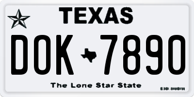 TX license plate DOK7890