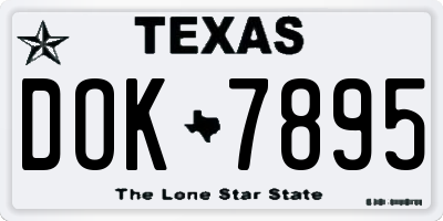 TX license plate DOK7895