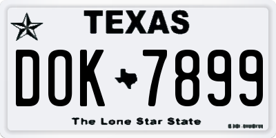 TX license plate DOK7899