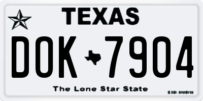 TX license plate DOK7904