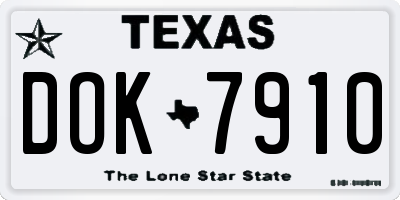 TX license plate DOK7910