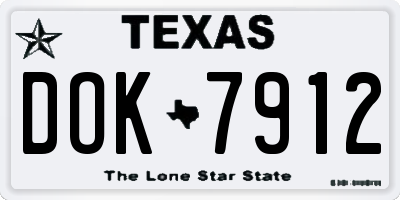 TX license plate DOK7912