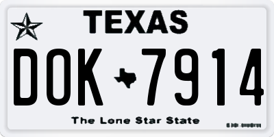 TX license plate DOK7914