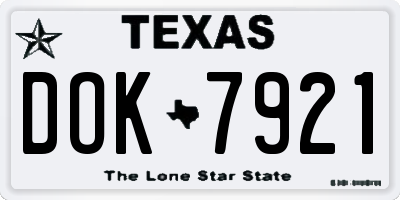 TX license plate DOK7921