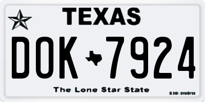 TX license plate DOK7924