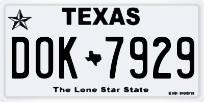 TX license plate DOK7929