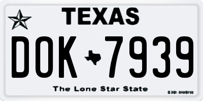 TX license plate DOK7939