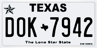 TX license plate DOK7942