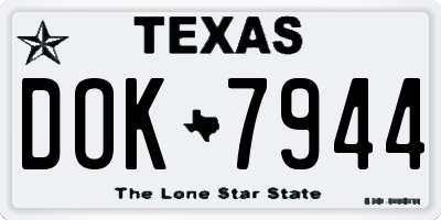 TX license plate DOK7944