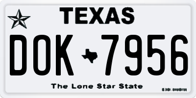 TX license plate DOK7956