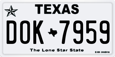 TX license plate DOK7959