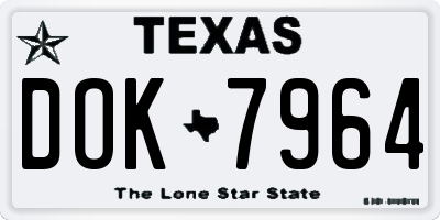 TX license plate DOK7964