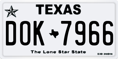 TX license plate DOK7966