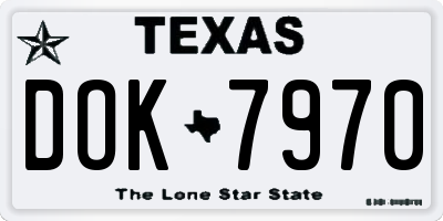 TX license plate DOK7970