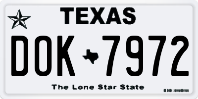 TX license plate DOK7972