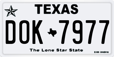 TX license plate DOK7977