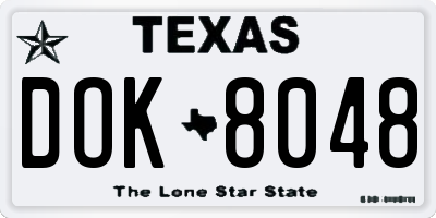 TX license plate DOK8048
