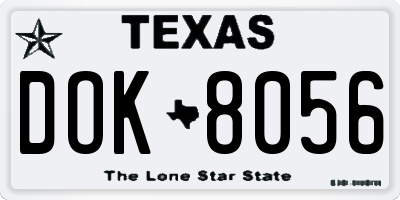 TX license plate DOK8056