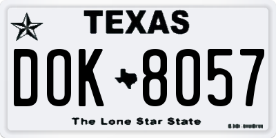 TX license plate DOK8057