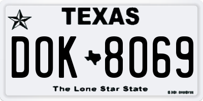 TX license plate DOK8069