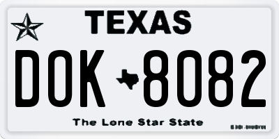 TX license plate DOK8082