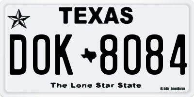 TX license plate DOK8084