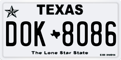 TX license plate DOK8086