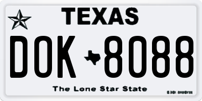 TX license plate DOK8088