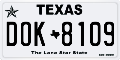 TX license plate DOK8109