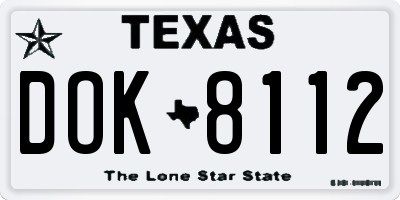 TX license plate DOK8112