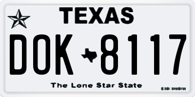 TX license plate DOK8117