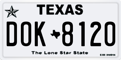 TX license plate DOK8120