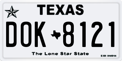 TX license plate DOK8121