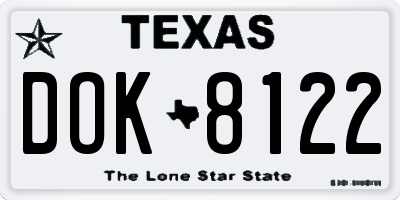 TX license plate DOK8122