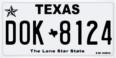 TX license plate DOK8124