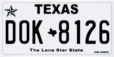 TX license plate DOK8126