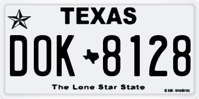 TX license plate DOK8128