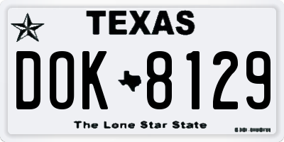 TX license plate DOK8129