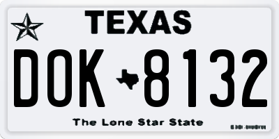 TX license plate DOK8132