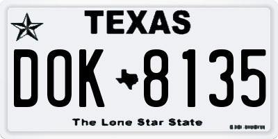 TX license plate DOK8135