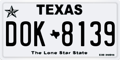 TX license plate DOK8139