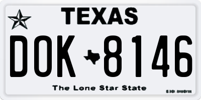TX license plate DOK8146