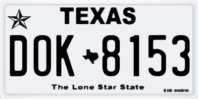 TX license plate DOK8153